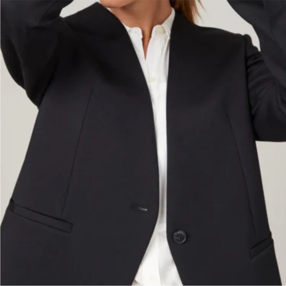 Like New SPANX The Perfect Collarless Oversize Ponte Knit Blazer Black Size 2X - Picture 4 of 10